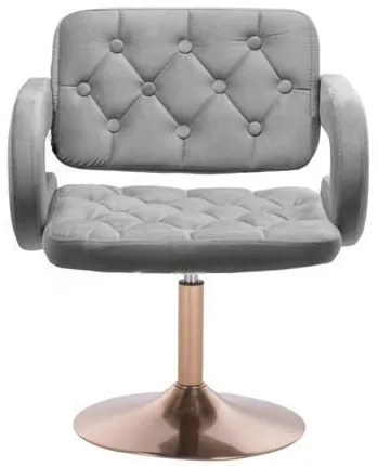LuxuryForm DESIGN Kreslo ADRIA VELUR na zlatom tanieri - šedé