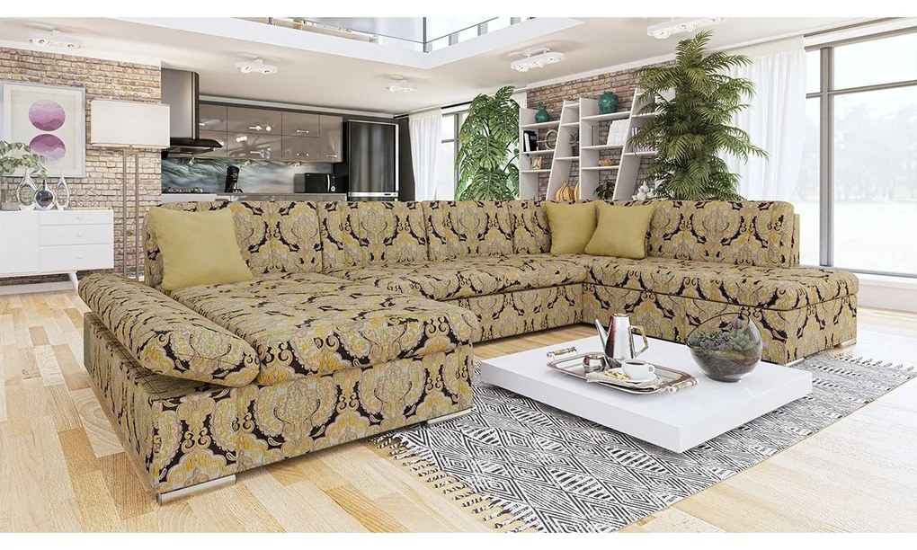 Rohová sedacia súprava Genero Premium, Dostupné poťahy: Terra 05 + Terra 05 + Terra 06 ECO, Strana: Pravá - U