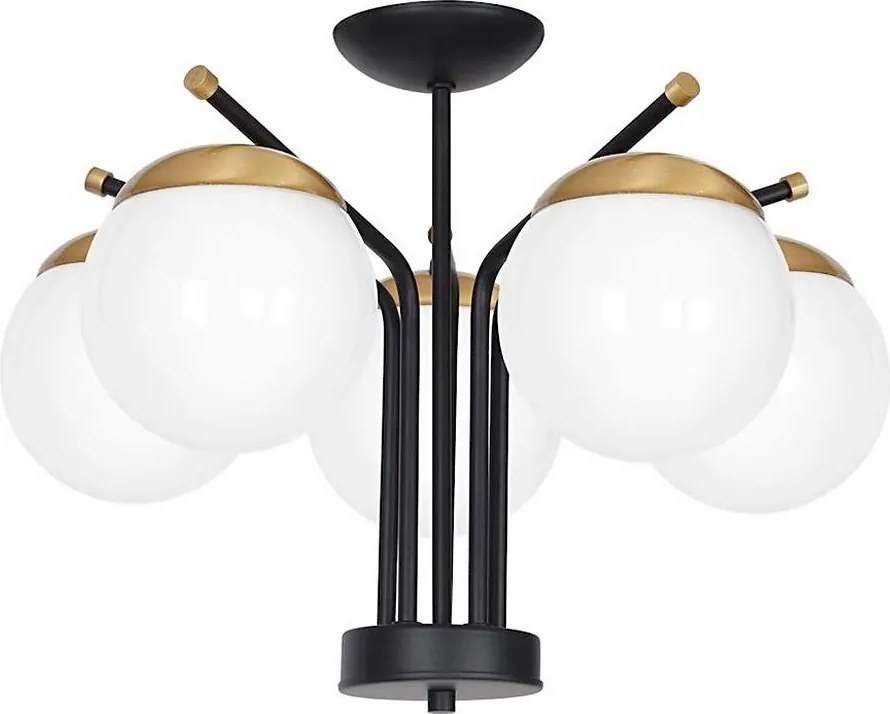 Luster na tyči CARINA 5xE14/40W/230V čierna