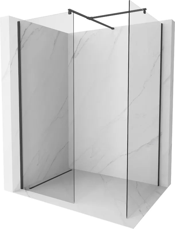 Mexen Kioto sprchová stena Walk-in 130 x 115 cm, transparentná, čierna - 800-130-202-70-00-115