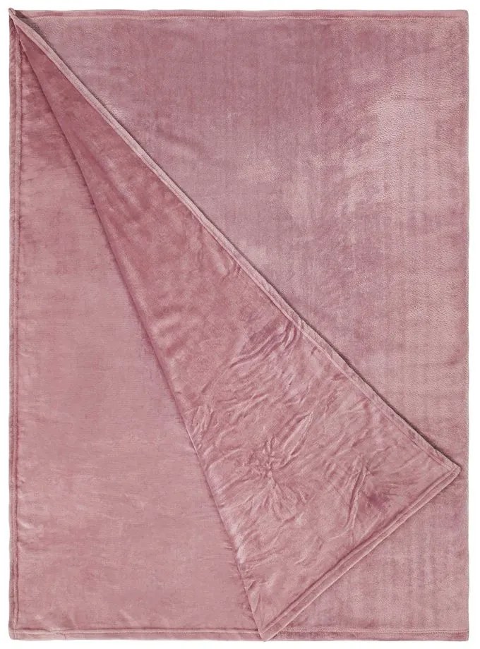 LAZY DAYS Flisová deka 200 x 150 cm - sv. ružová