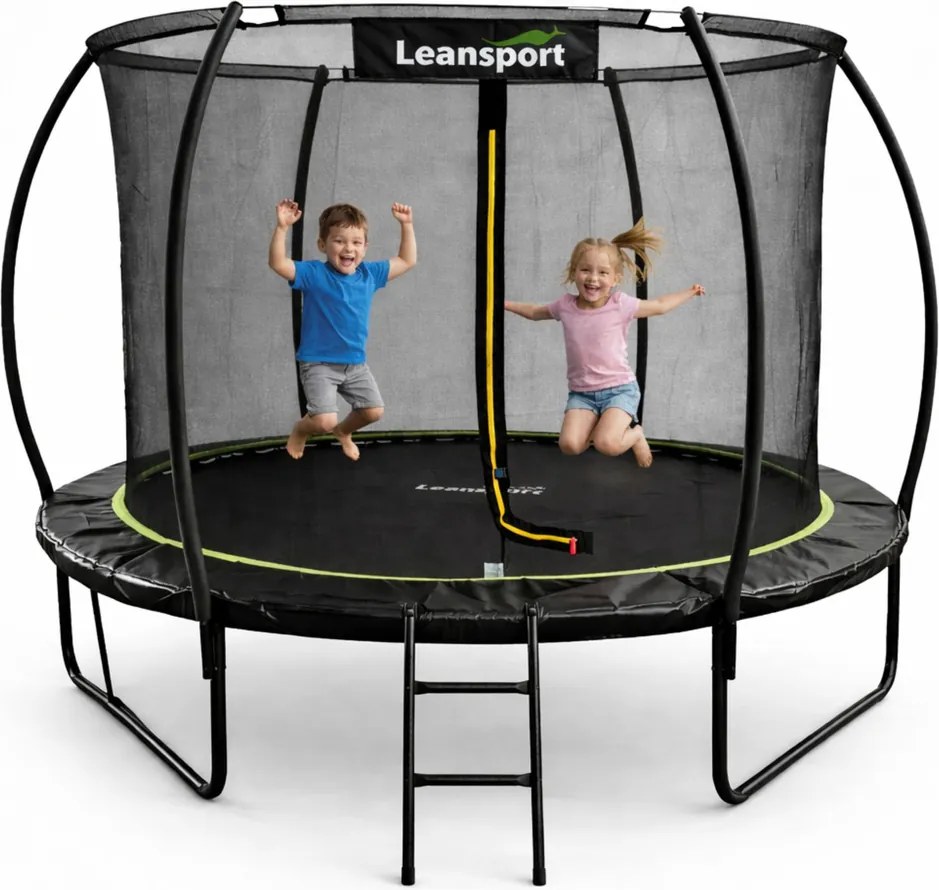 LEAN Sport Záhradná trampolína LEAN s vnútornou sieťou, čierno-zelená, 305 cm, 10 ft