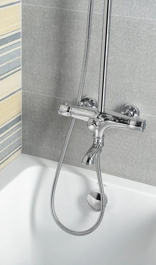 Sapho Sapho, KIRKÉ podomietková sprchová batéria, 2 výstupy, chróm, KI42C