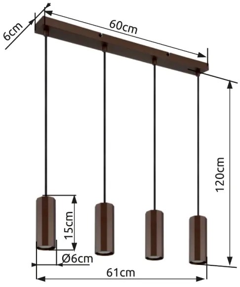 Globo 57919-4H - Luster na lanku JAMES 4xGU10/25W/230V