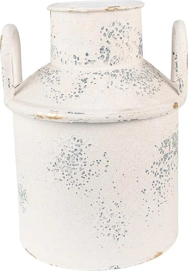 Béžová dekoratívna plechová kanva na mlieko Fun Antique - Ø18*22 cm
