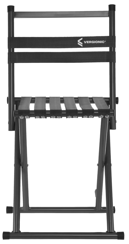 Vergionic 7816 Skladacia turistická stolička s operadlom, nosnosť 100 kg, čierna