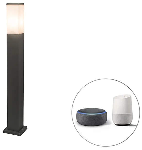 Inteligentná vonkajšia stožiarová lampa tmavosivá 80 cm vrátane Wifi P45 - Malios