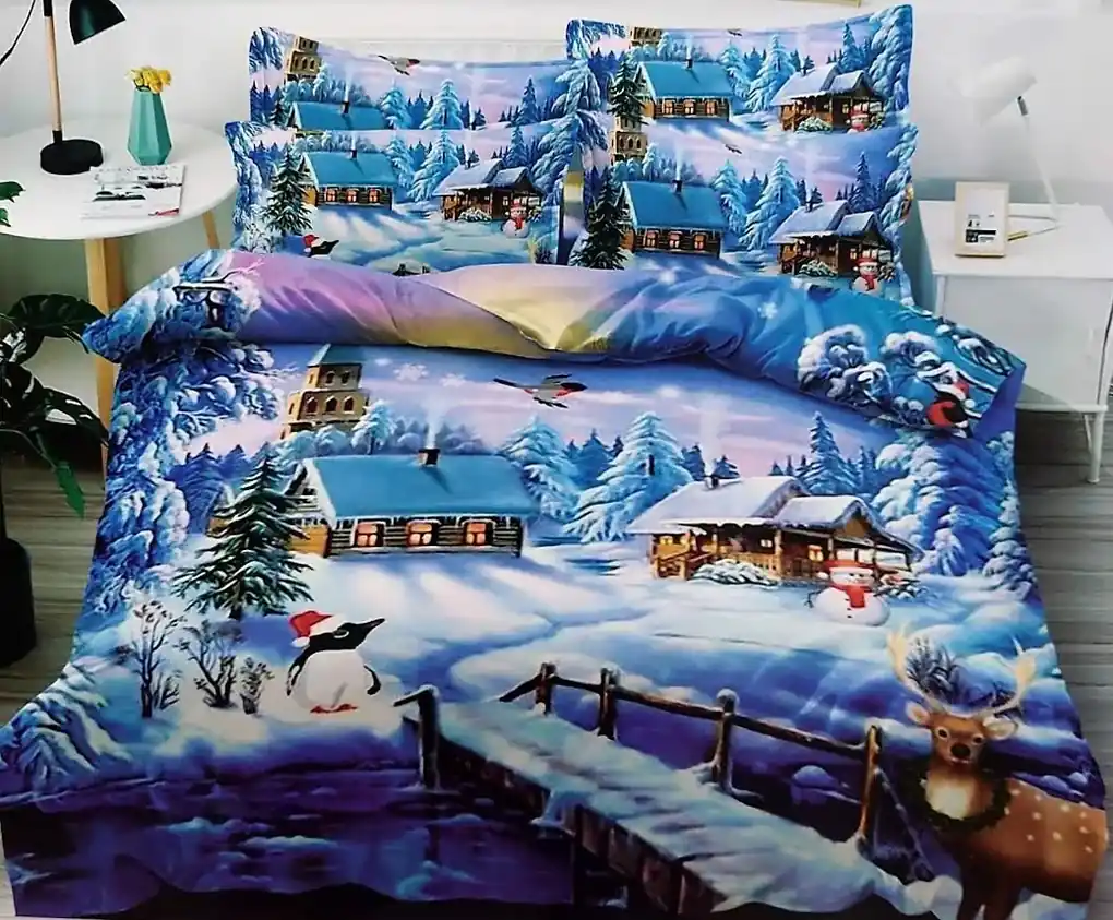 Obliečky Vianočná krajina Bavlna 3-dielna súprava | BIANO