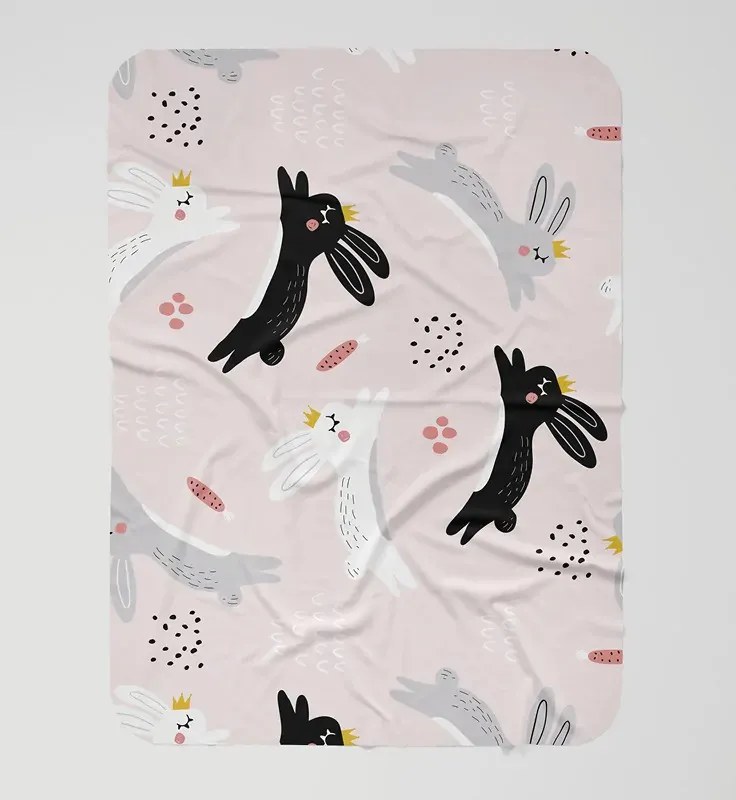 interesi Deka so zajačikmi ružová 70x100 cm