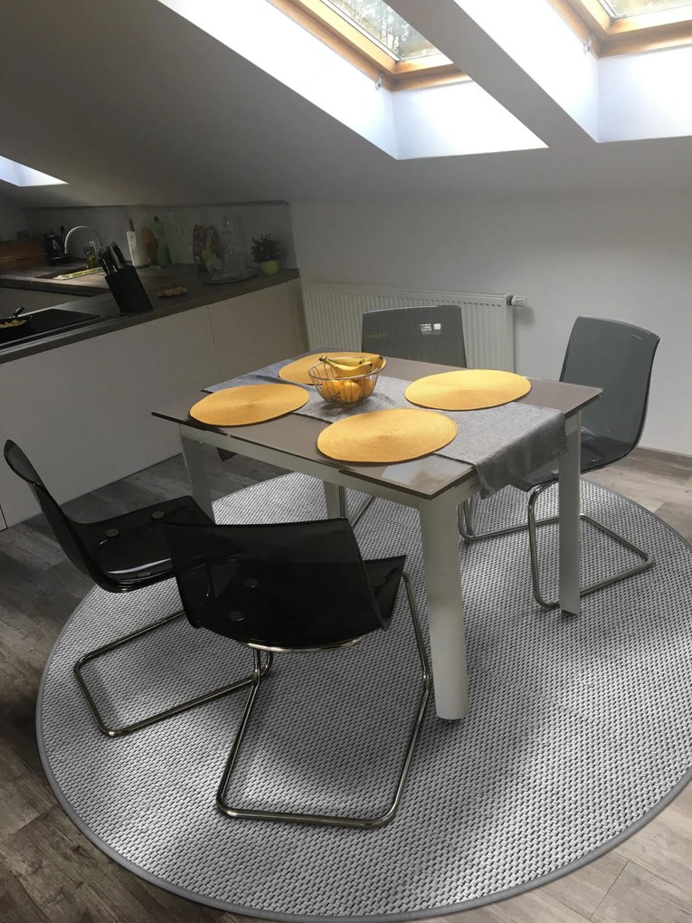 Timzo, Kusový koberec Nature platina kruh, 120x120 (priemer) kruh, šedá, chodba / predsieň