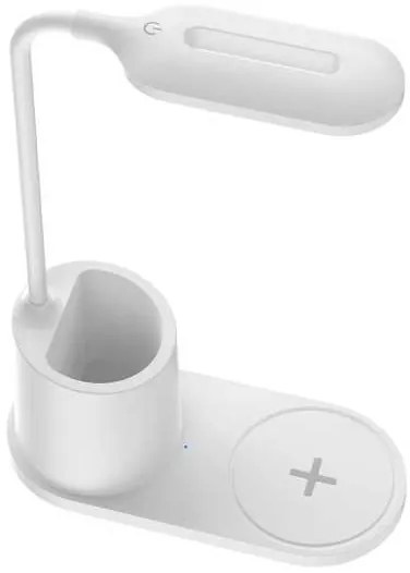 Stolná lampa Platinet 3 W, bezdrôtové nabíjanie, biela
