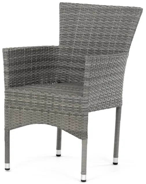 Autronic BONTEC Záhradná stolička, kov, polyratan, šedá, AZC-S2118 GREY Farba: Šedá