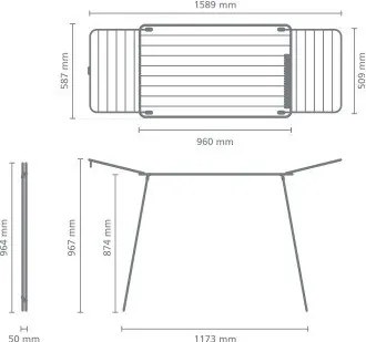 Matne čierny sušiak na bielizeň 18 m HangOn Too – Brabantia