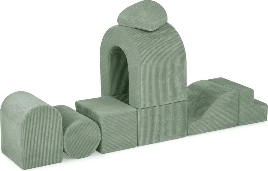 Ihrisko Zámok s bazénikom + 150 loptičiek (perleťové, strieborné), prémiový zelený menčester