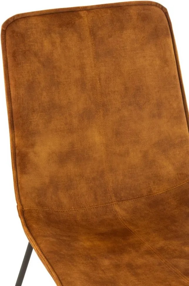 Okrová zamatová jedálenská stolička Chair Isabel Ochre - 64*47*89cm