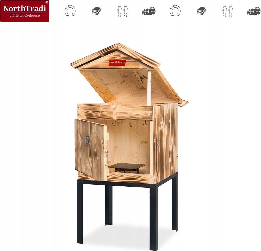 TRENDIE Udiareň drevená s kovovým komínom