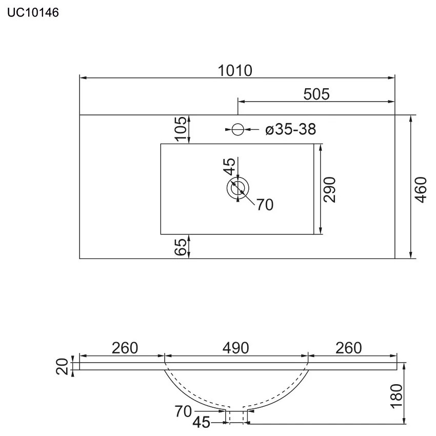 Mereo Mailo, kúpeľňová skrinka s keramickým umývadlom 101 cm, dub Riviera, , chróm madlo, MER-CN527