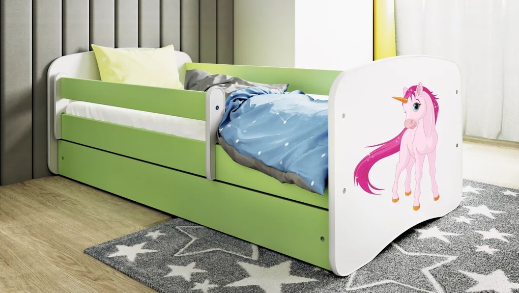 Detská posteľ Babydreams jednorožec zelená