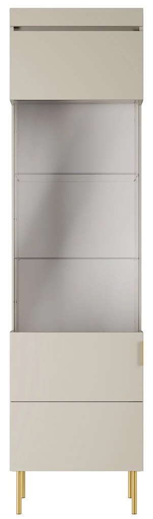 Vitrína Sentia 1D - kašmírová / zlatá