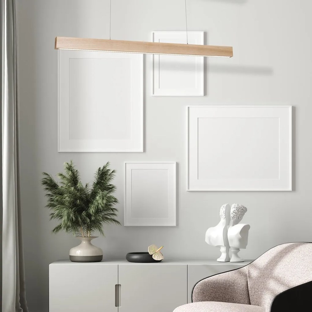 Závesné LED svietidlo Timber, 1x LED 18w, 3000k, drevo