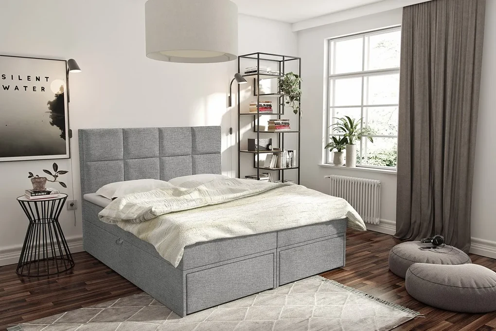 Kontinentálna posteľ Hudson Lux 2, Rozmer postele: 140x200, Farby: Muna 14