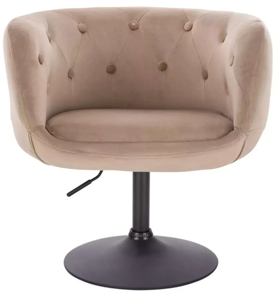 LuxuryForm DESIGN Kreslo MONTANA VELUR na čiernom tanieri - latte