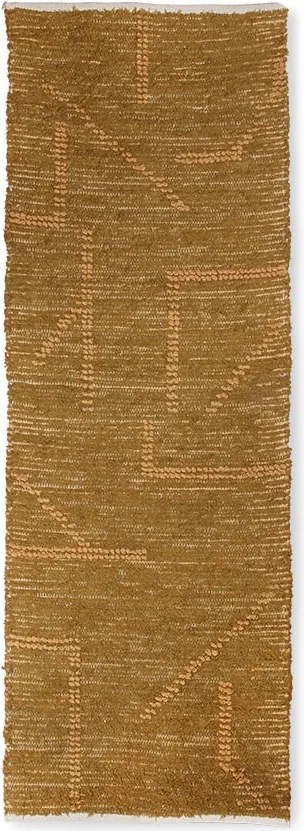 Horčicový dlhý bavlnený koberec / behúň Woven - 70 * 200cm