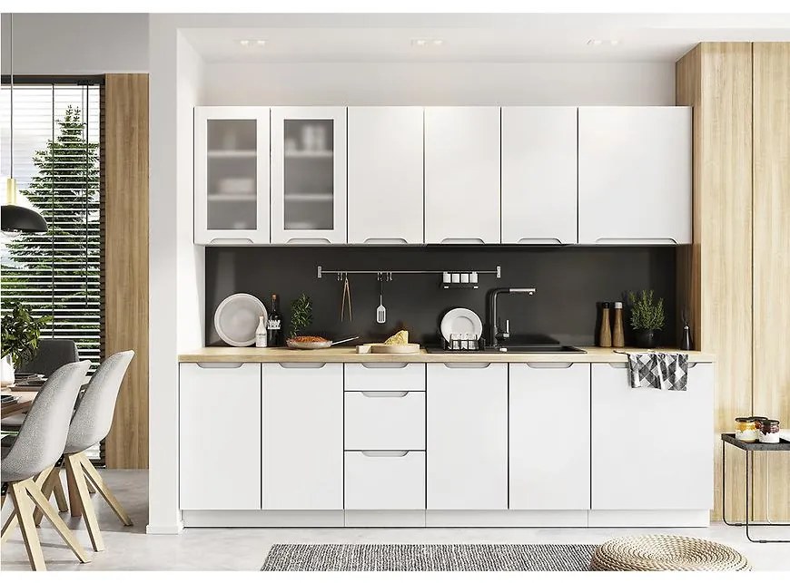 Kuchynská linka Zoya 260 biely hrášok