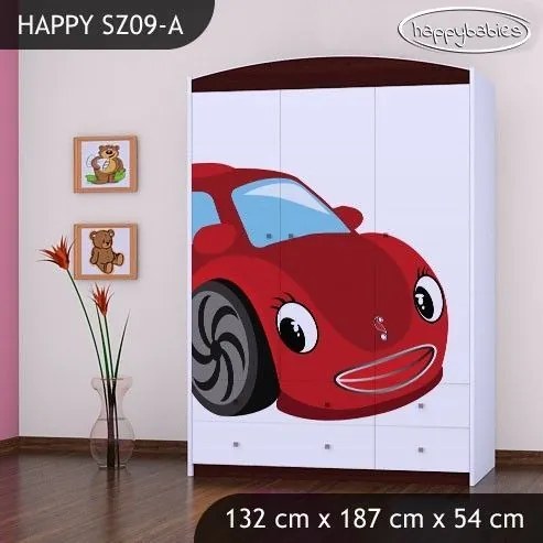 Detská skriňa RED CAR - TYP 9 - gaštan wenge