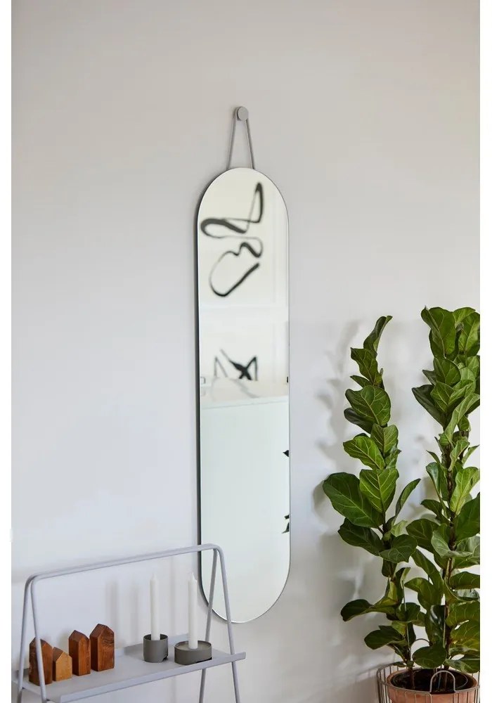 Sivé nástenné zrkadlo Zone A-Wall, 120 x 30 cm