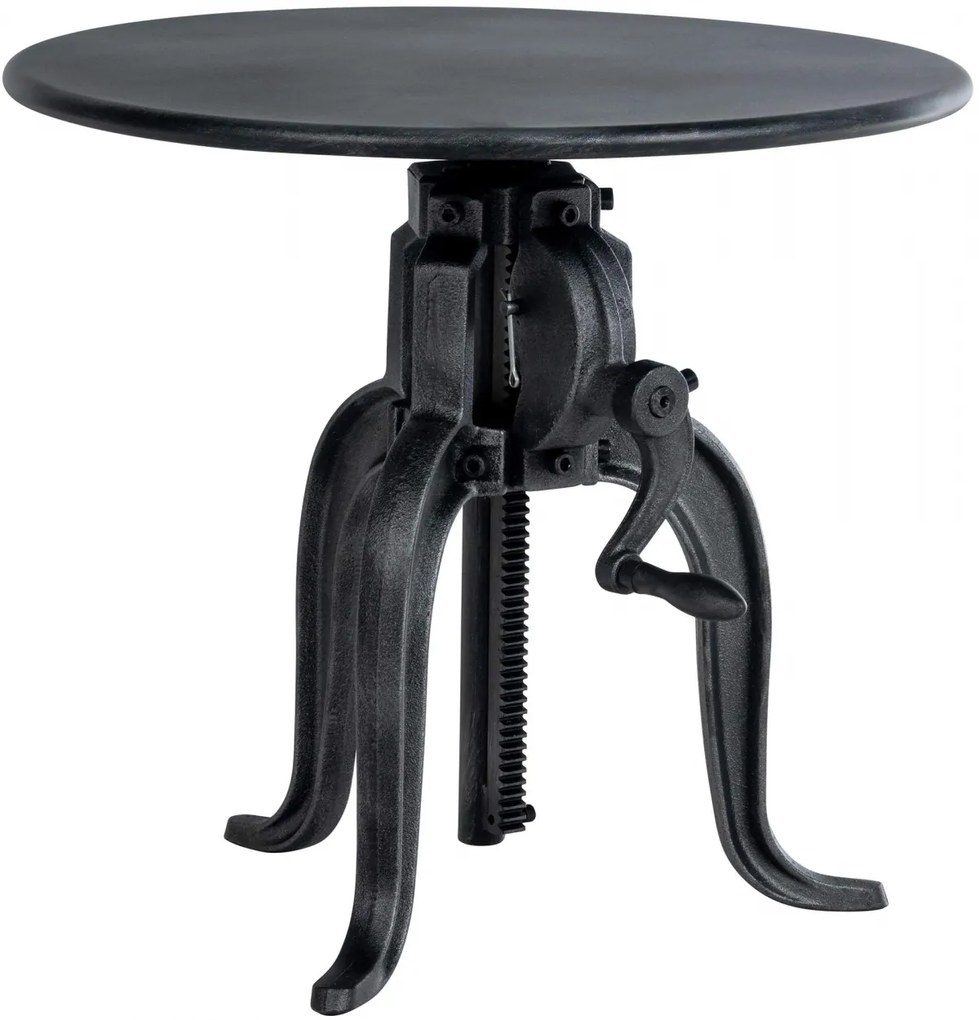 Kovový barový stôl Marcos v industriálnom štýle - v46-66 x Ø50 cm - Strieborná antik