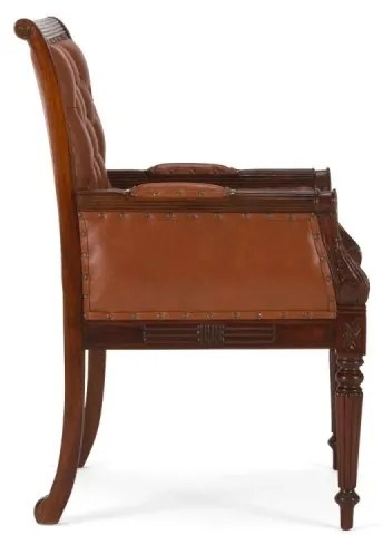 furniture-nabytek.cz - Kancelárske kreslo Cambridge II, masívna pravá koža, lakované, hnedé