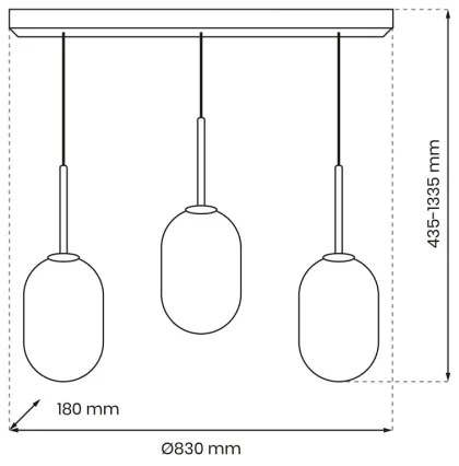 Luster na lanku ALIAS 3xE14/40W/230V zlatá
