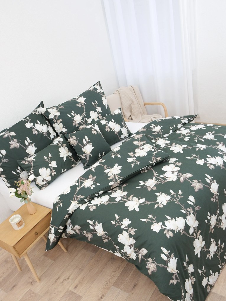 Bavlnené obliečky Renforcé - Johari tmavo zelené