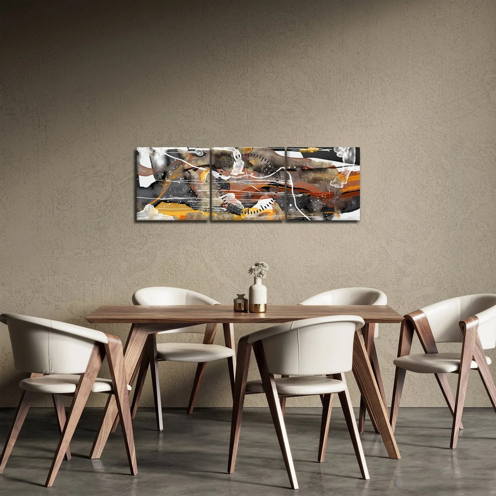 Obraz - Abstrakcia (s hodinami) (90x30 cm)