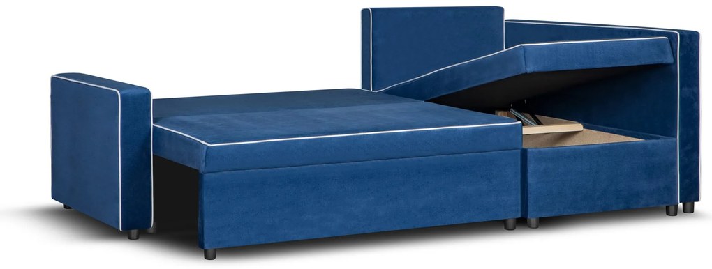 Rozkládací rohová sedací souprava MIMI Tmavě Šedá 92+WHITE