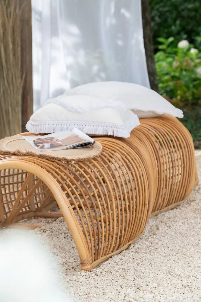 Prírodná ratanová dizajnová lavica Roni Rattan - 191*69*45 cm