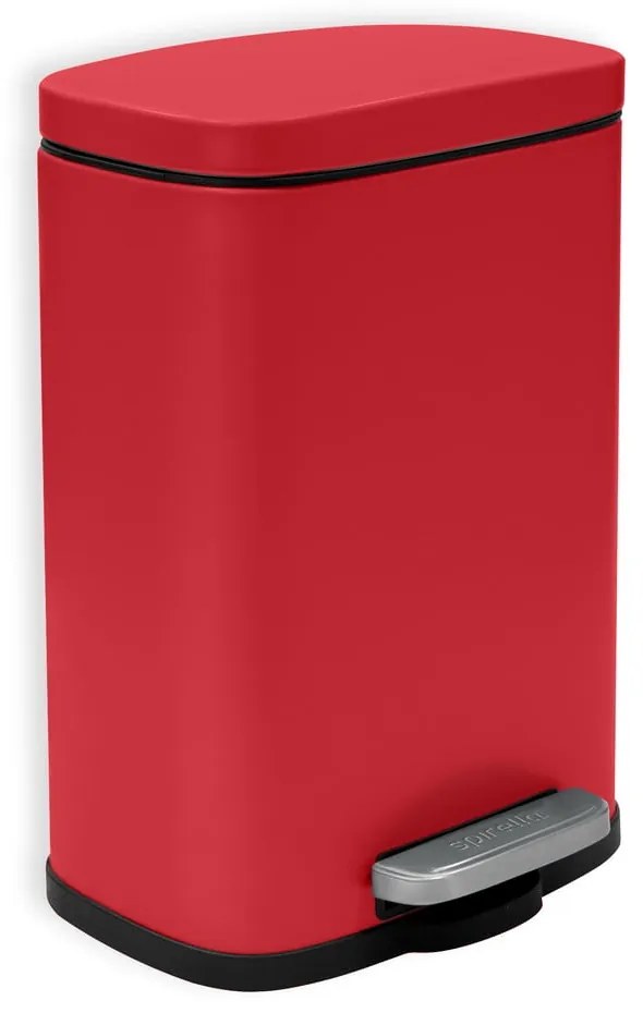 Červený nášľapný oceľový odpadkový kôš 5 l Akira – Spirella