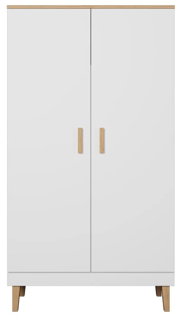 Šatníková skriňa DENVER 100 cm biela/dub hickory