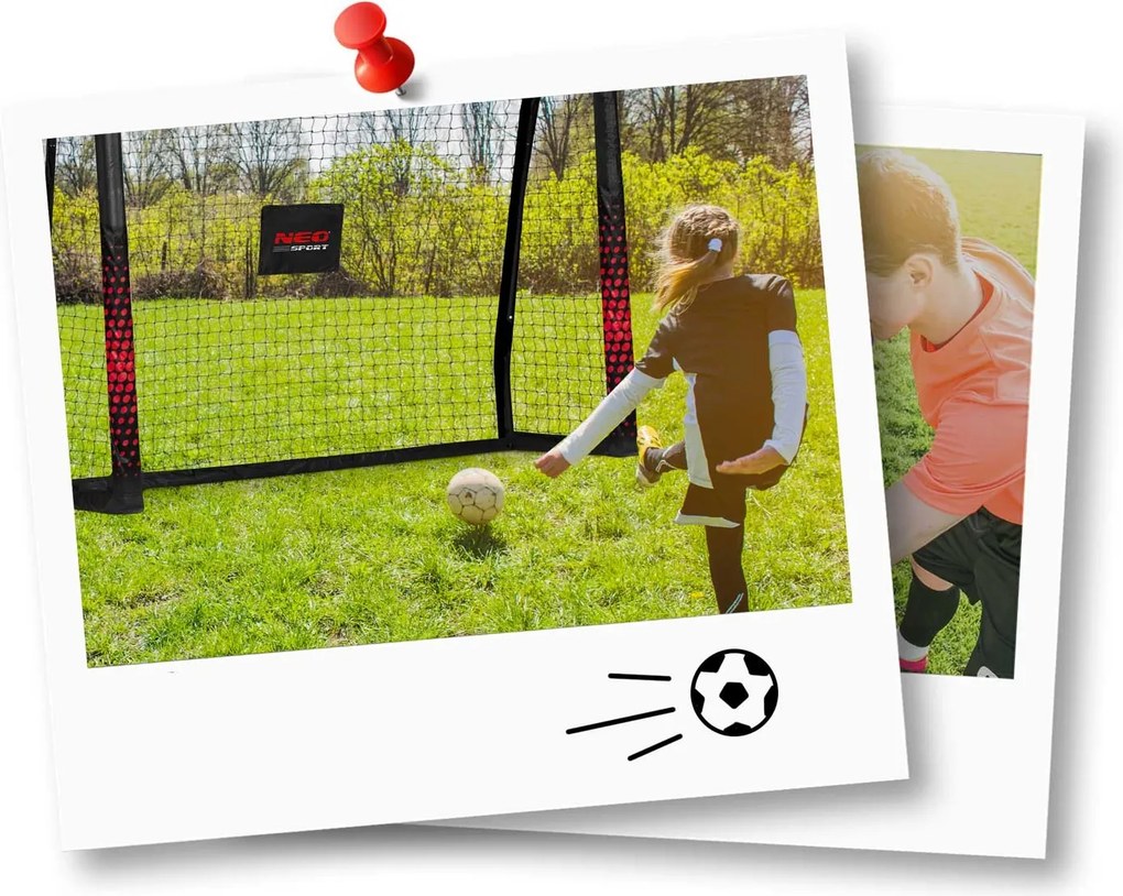 Neo-Sport Futbalová bránka 180 x 120 x 60 cm NS-463 čierno-červená