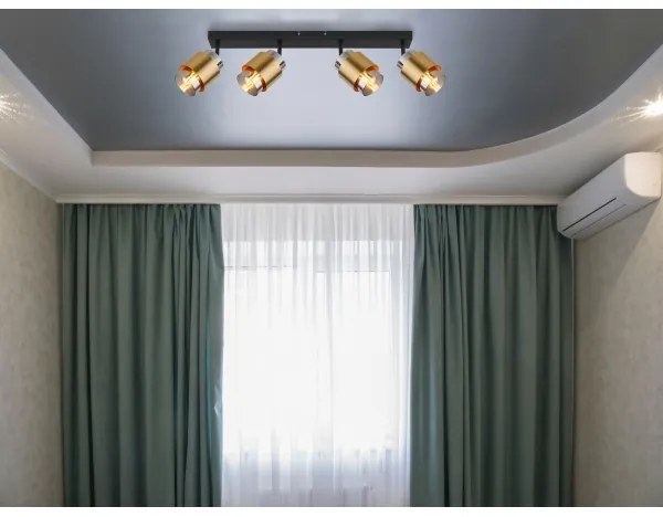 Globo 15560-4 - Bodové svietidlo MILLEY 4xE27/40W/230V čierna/mosadz