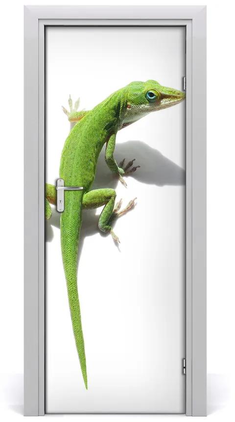 Samolepiace fototapety na dvere zelená jašterica 75x205 cm