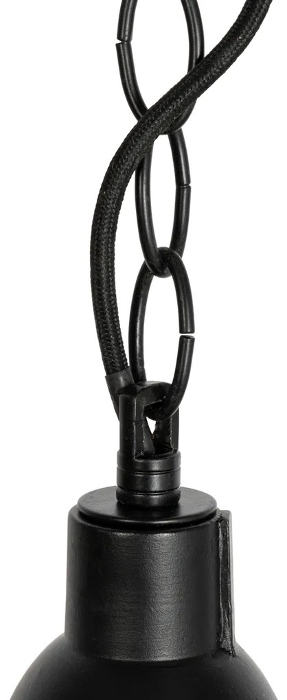 Sada 3 priemyselných závesných svietidiel čiernych - Cabin