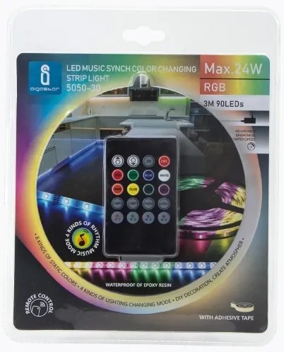 Aigostar - LED RGB Stmievateľný vonkajší pásik 3m LED/24W/12/230V IP65 +DO