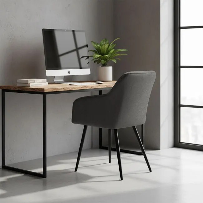 Sada dvoch jedálenských stoličiek LUXANO grafitové / čierne nohy (2 ks)