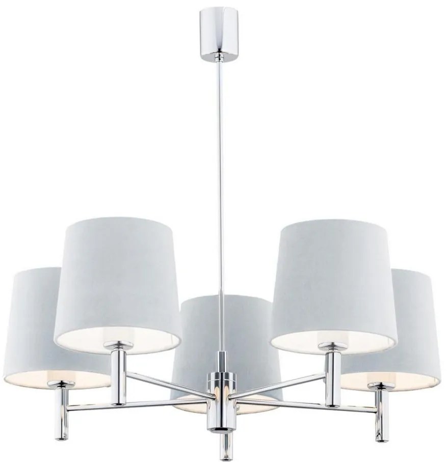 Argon 2076 - Luster na tyči BOLZANO 5xE27/15W/230V modrá