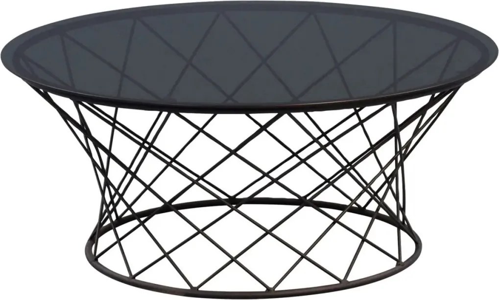 Okrúhly konferenčný stolík Noa 80 cm, čierny/sivý