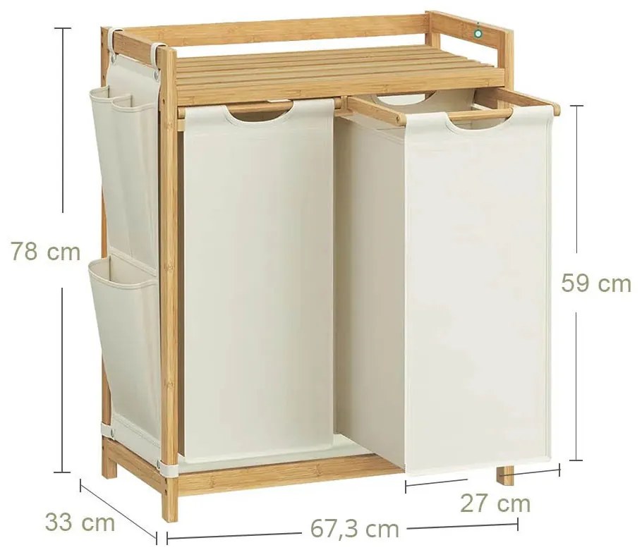 Kôš na bielizeň s dvoma priehradkami