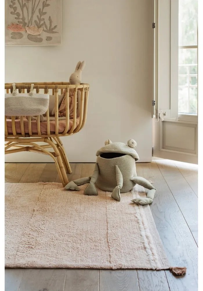 Svetloružový prateľný ručne tkaný bavlnený koberec 120x160 cm Bloom Rose – Lorena Canals