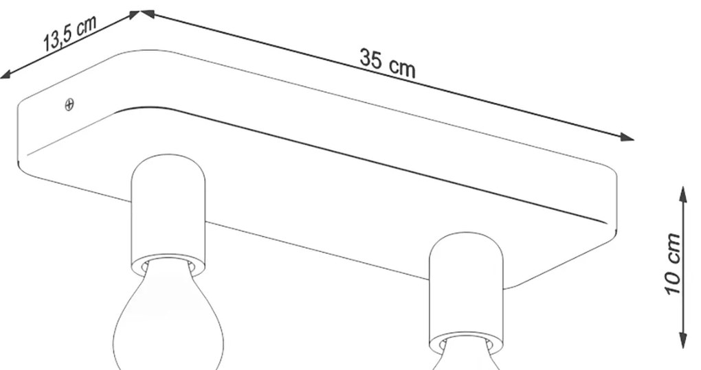 Stropné svietidlo Tavo 2, čierne telo svietidla, betón